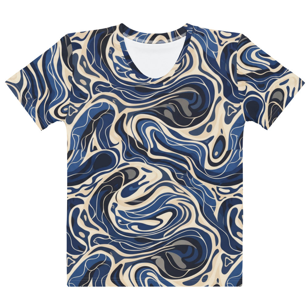 Abstract Fluid Swirl All-Over Print Women's T-Shirt
