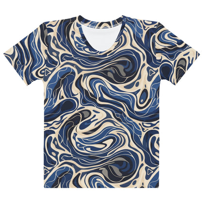 Abstract Fluid Swirl All-Over Print Women's T-Shirt