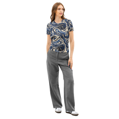 Abstract Fluid Swirl All-Over Print Women's T-Shirt