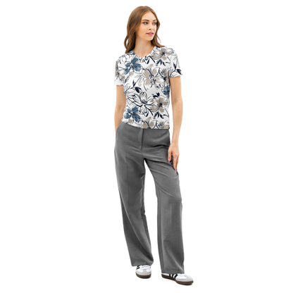 Abstract Floral Sketch All-Over Print Women's T-Shirt