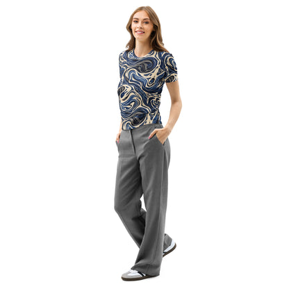 Abstract Fluid Swirl All-Over Print Women's T-Shirt