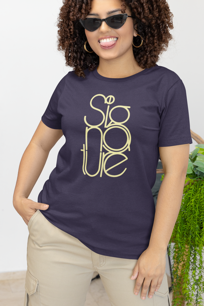 The Signature Tee - Minimalist Typographic Luxury Graphic T-Shirt