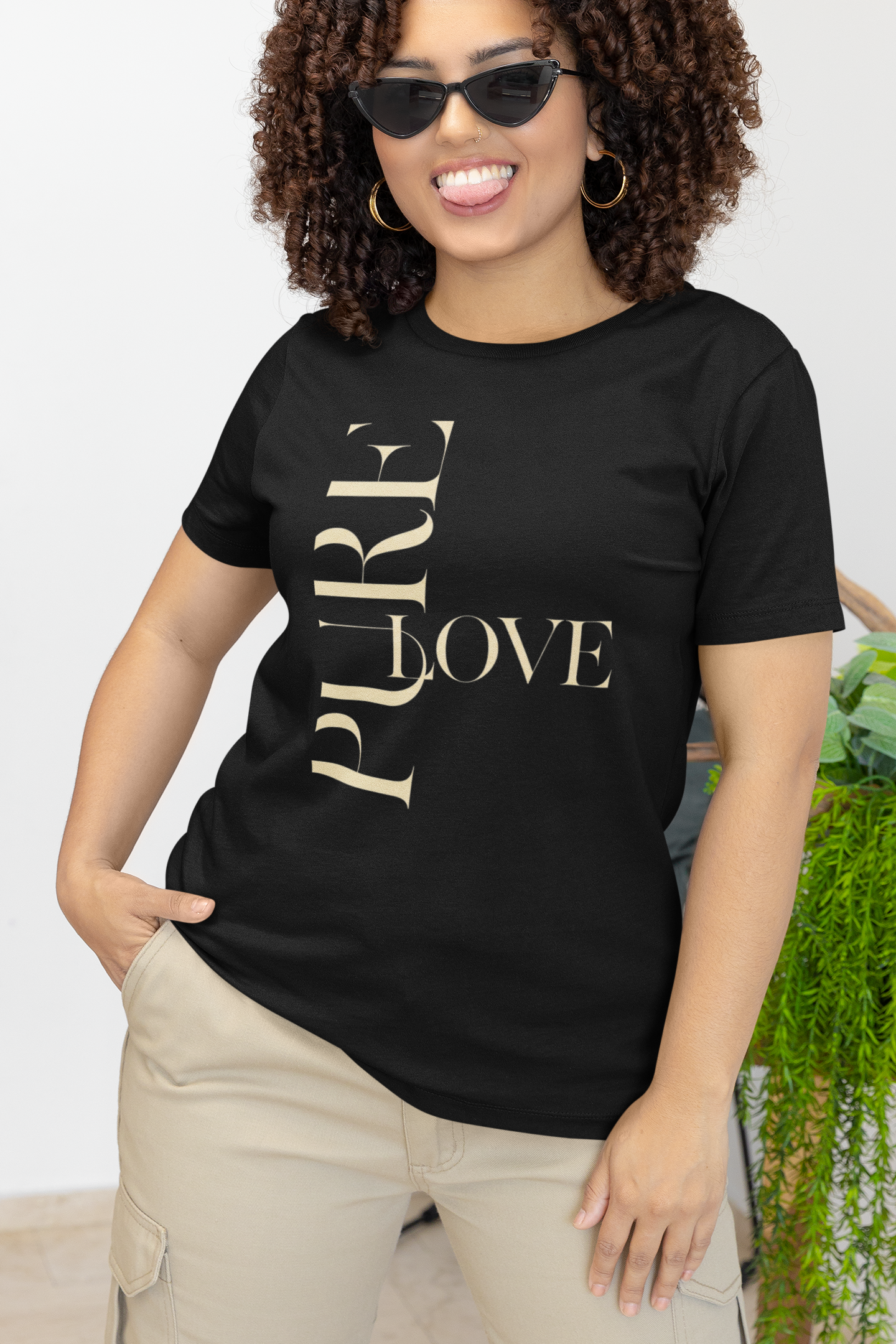 "Pure Love" Modern Typography Shirt – Premium Aesthetic Graphic Tee