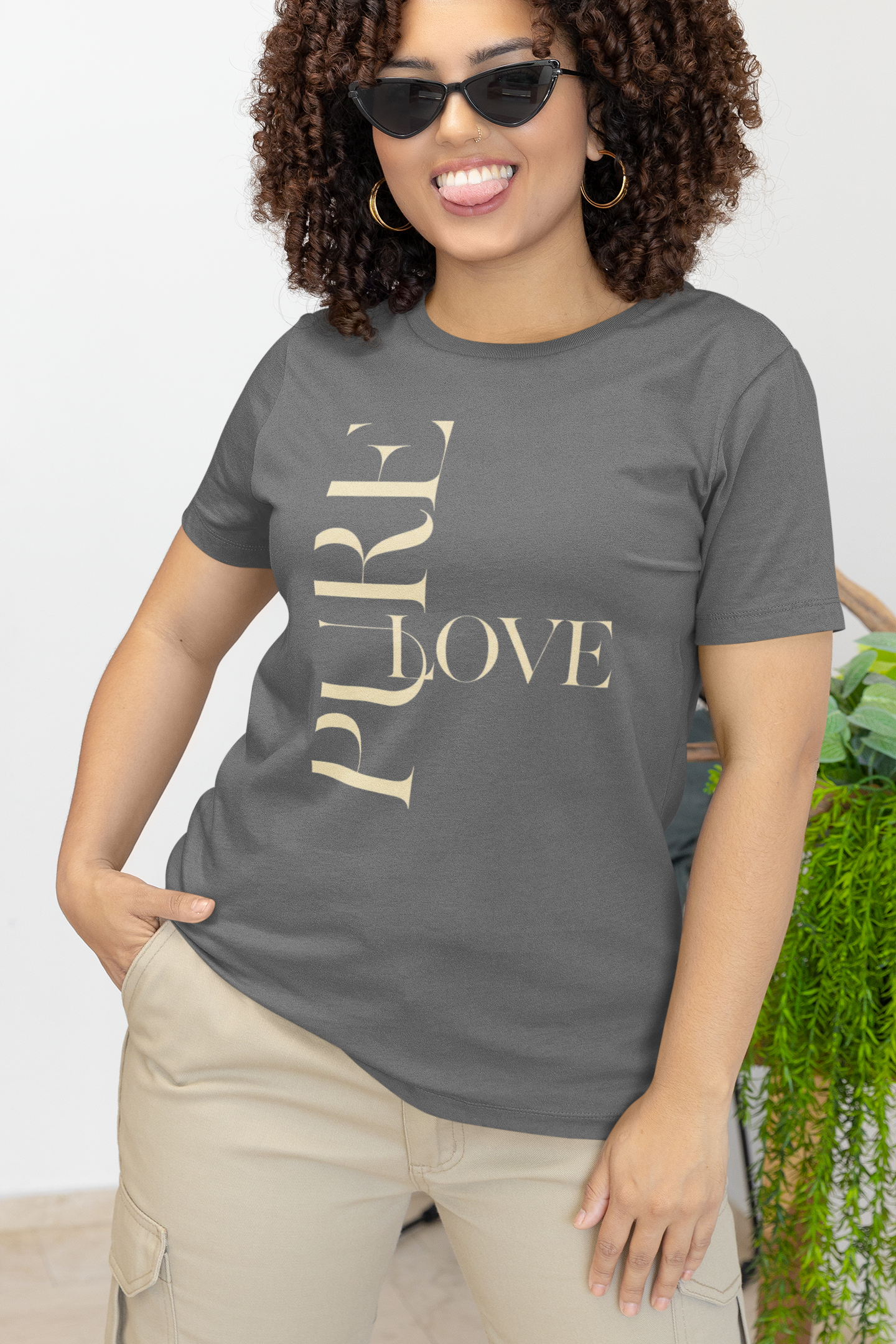 "Pure Love" Modern Typography Shirt – Premium Aesthetic Graphic Tee