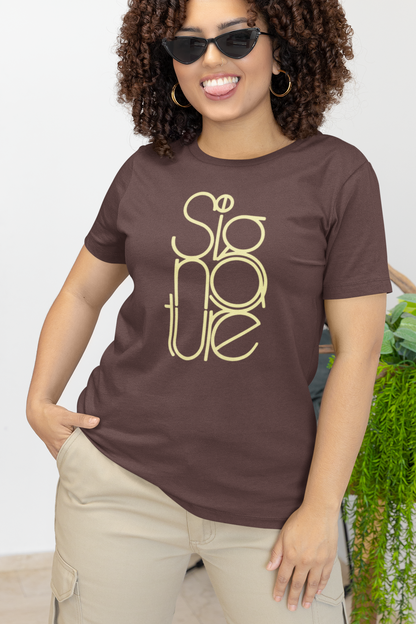 The Signature Tee - Minimalist Typographic Luxury Graphic T-Shirt