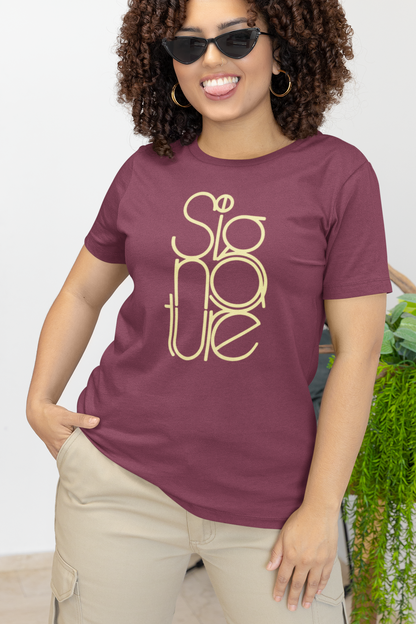 The Signature Tee - Minimalist Typographic Luxury Graphic T-Shirt