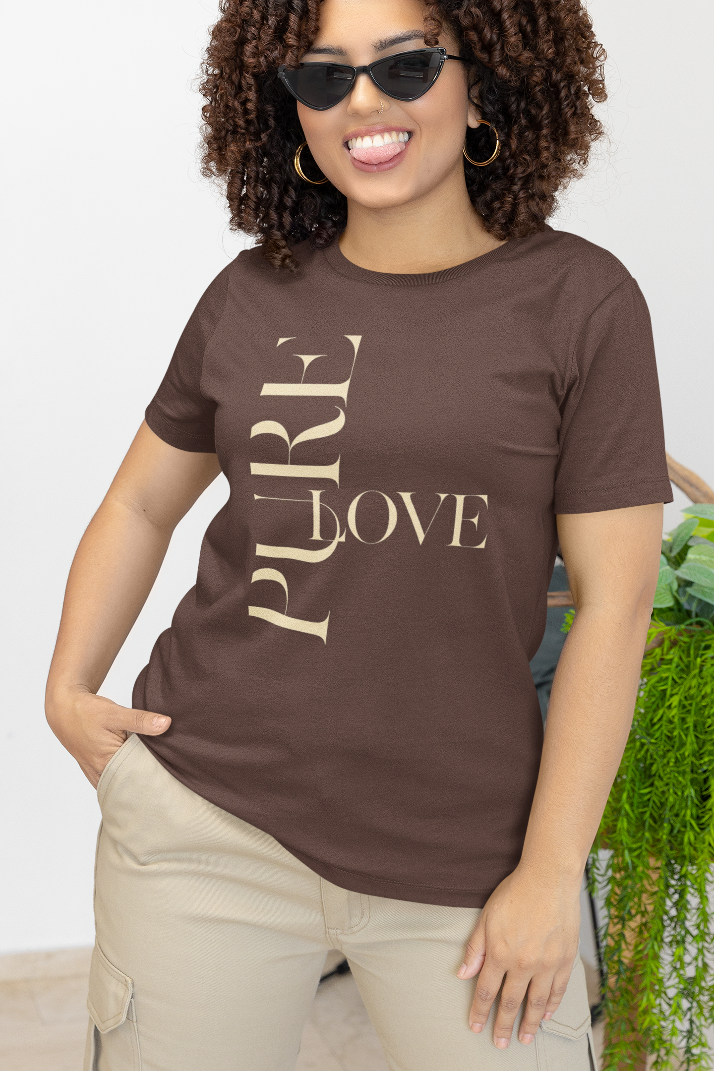 "Pure Love" Modern Typography Shirt – Premium Aesthetic Graphic Tee