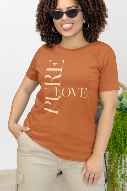 "Pure Love" Modern Typography Shirt – Premium Aesthetic Graphic Tee