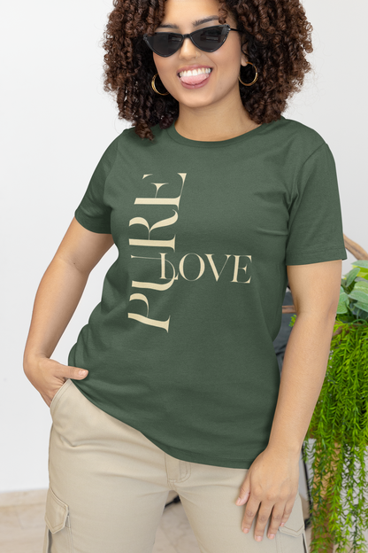 "Pure Love" Modern Typography Shirt – Premium Aesthetic Graphic Tee