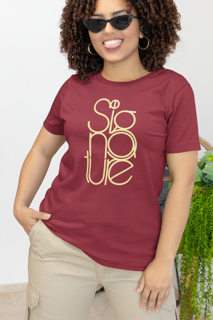 The Signature Tee - Minimalist Typographic Luxury Graphic T-Shirt