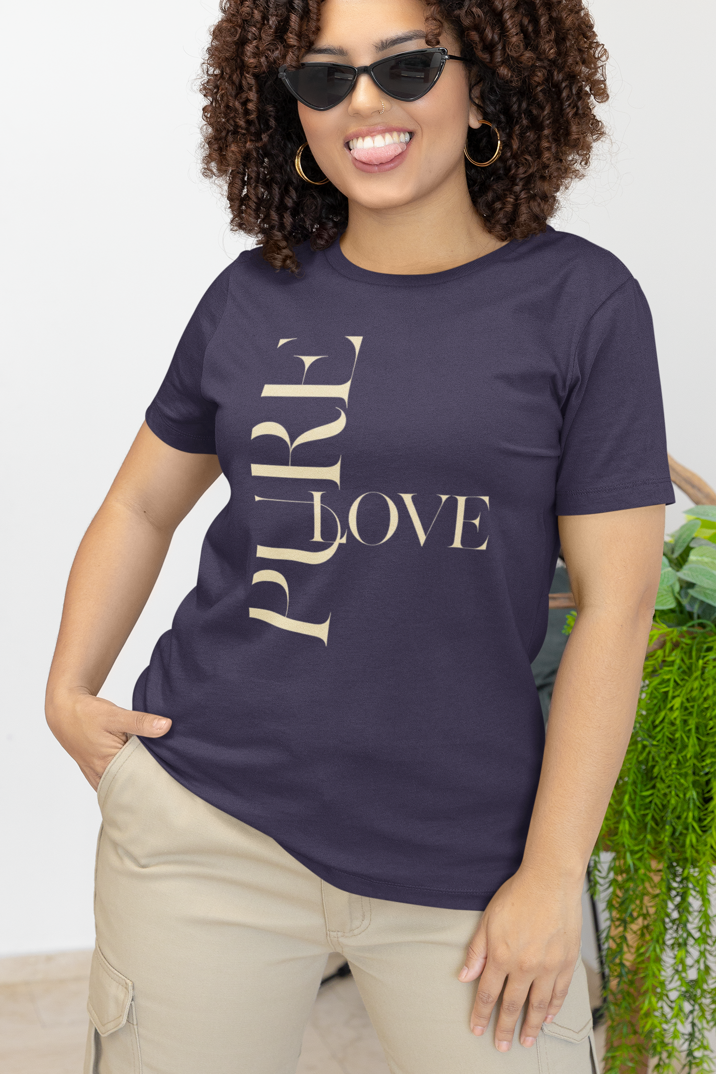"Pure Love" Modern Typography Shirt – Premium Aesthetic Graphic Tee
