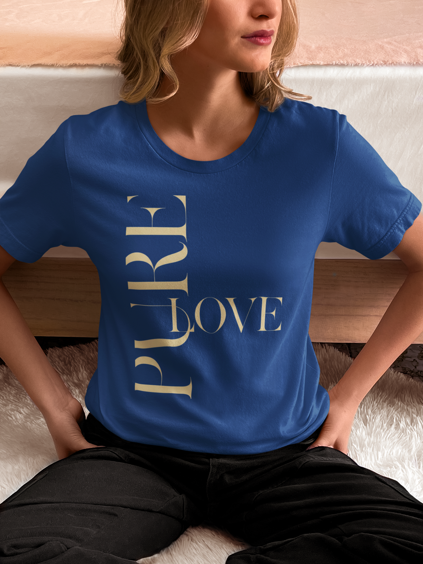 "Pure Love" Modern Typography Shirt – Premium Aesthetic Graphic Tee