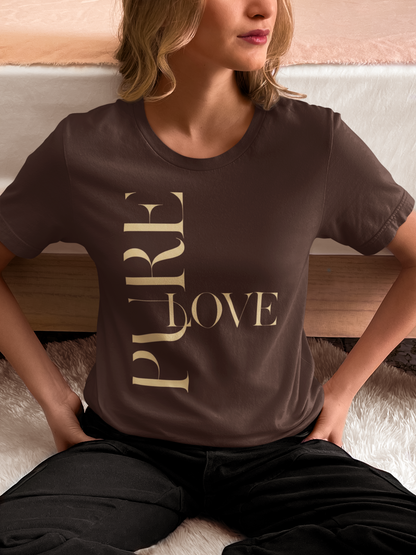 "Pure Love" Modern Typography Shirt – Premium Aesthetic Graphic Tee