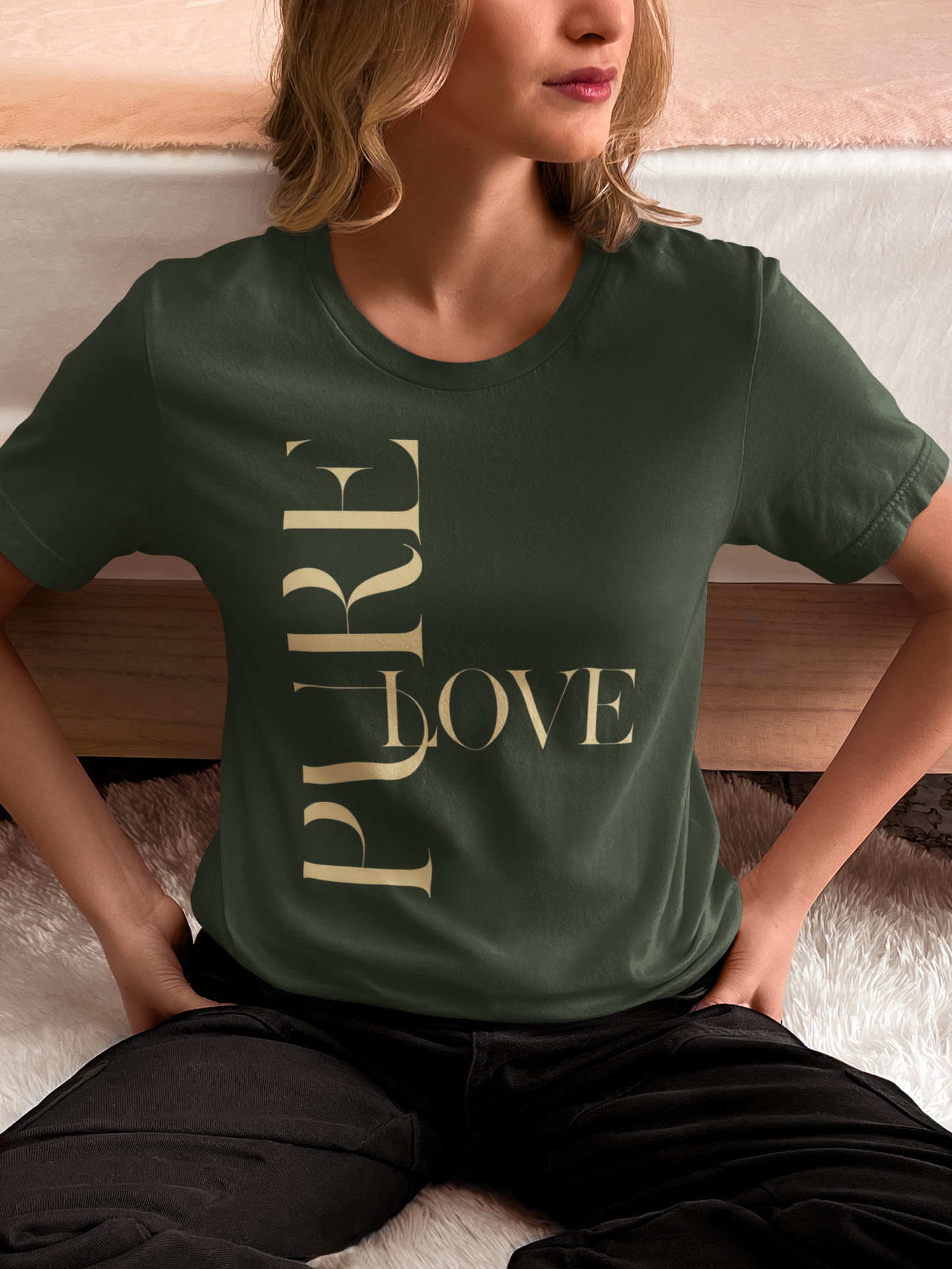 "Pure Love" Modern Typography Shirt – Premium Aesthetic Graphic Tee