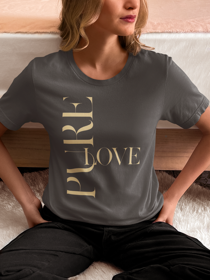 "Pure Love" Modern Typography Shirt – Premium Aesthetic Graphic Tee