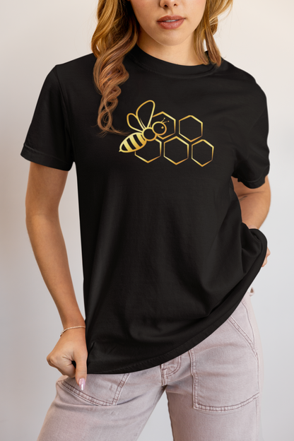 Elyx Aesthetic Bee Graphic Tee - Premium Soft Cotton T-Shirt for Women