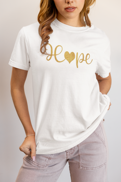 Elyx "Hope" Elegant Calligraphy Tee – Modern Minimalist Collection