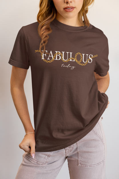 Elyx "Fabulous Today" Golden Chain Graphic Tee - Premium Soft Cotton T-Shirt for Women