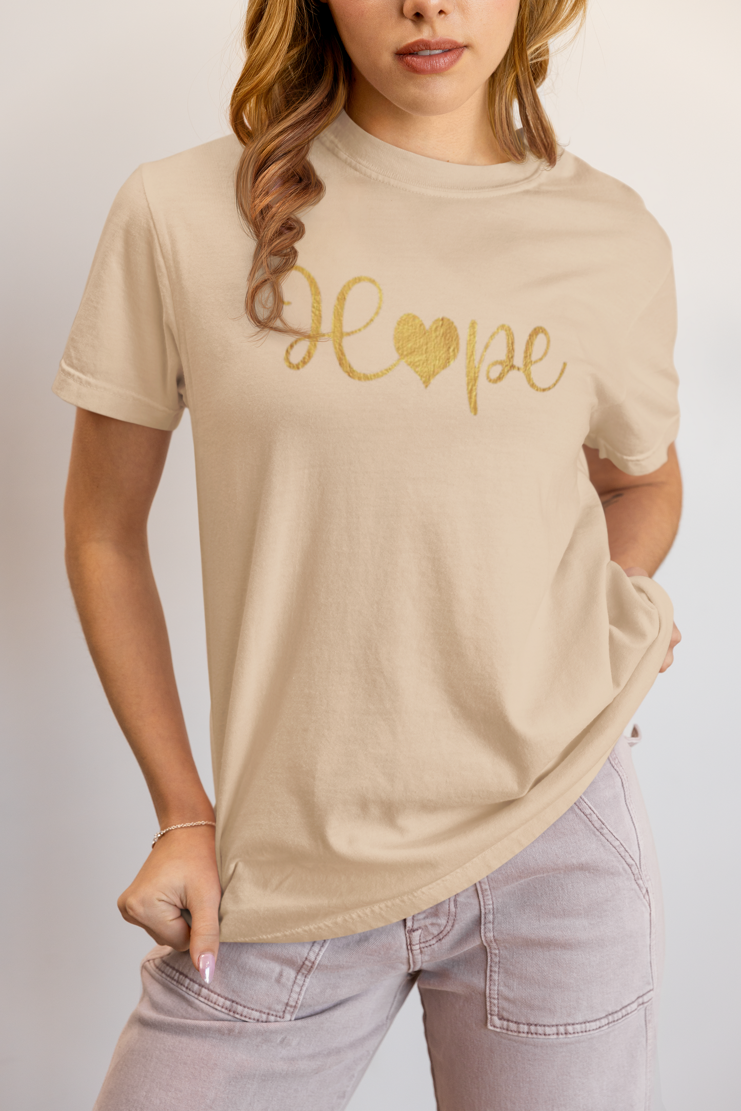 Elyx "Hope" Elegant Calligraphy Tee – Modern Minimalist Collection