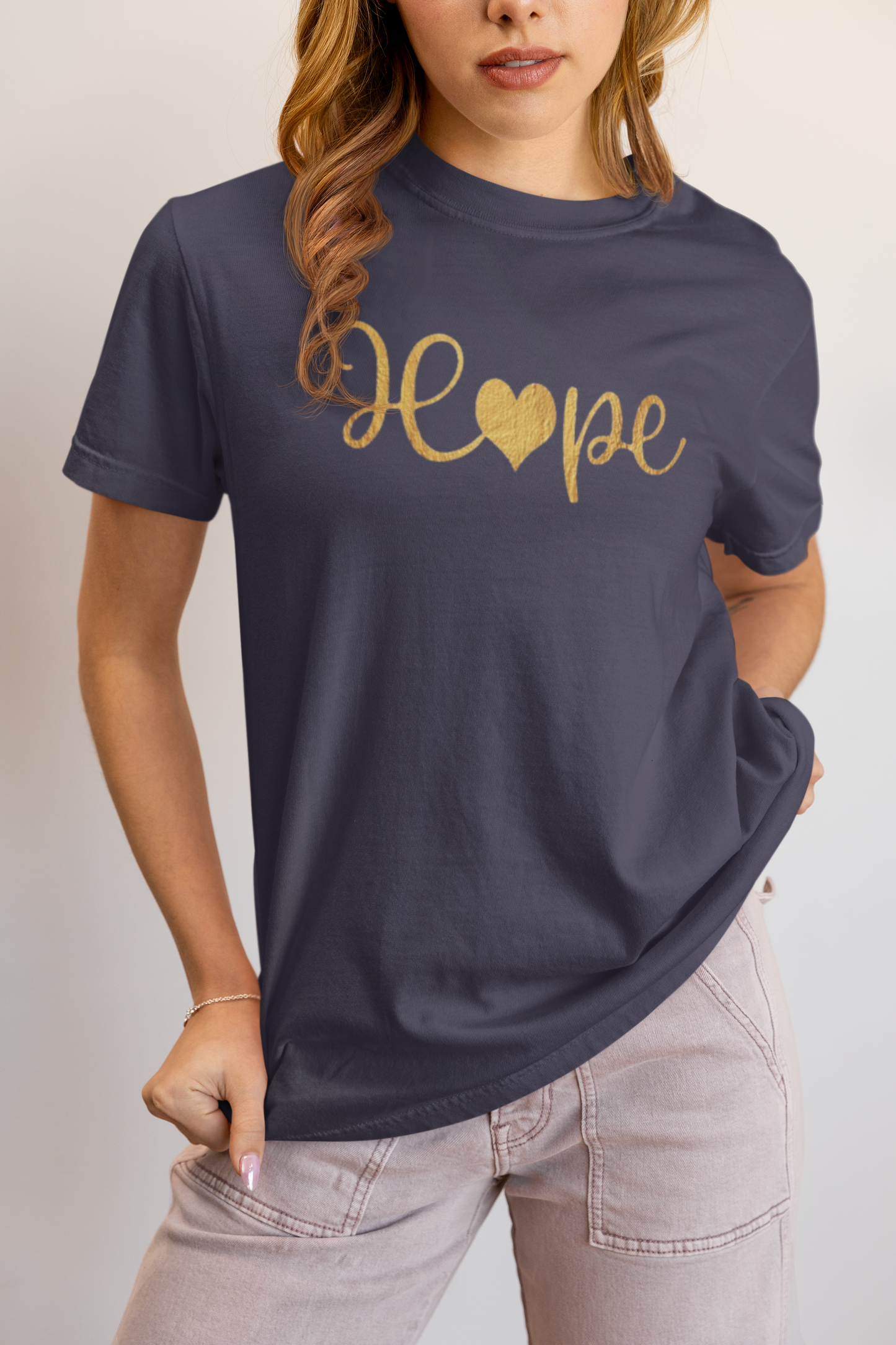 Elyx "Hope" Elegant Calligraphy Tee – Modern Minimalist Collection