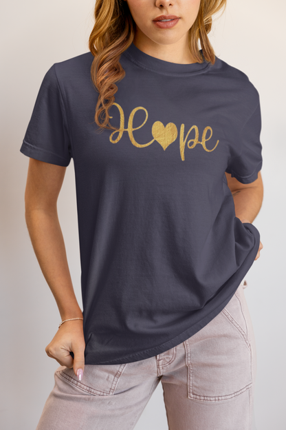 Elyx "Hope" Elegant Calligraphy Tee – Modern Minimalist Collection