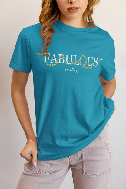 Elyx "Fabulous Today" Golden Chain Graphic Tee - Premium Soft Cotton T-Shirt for Women