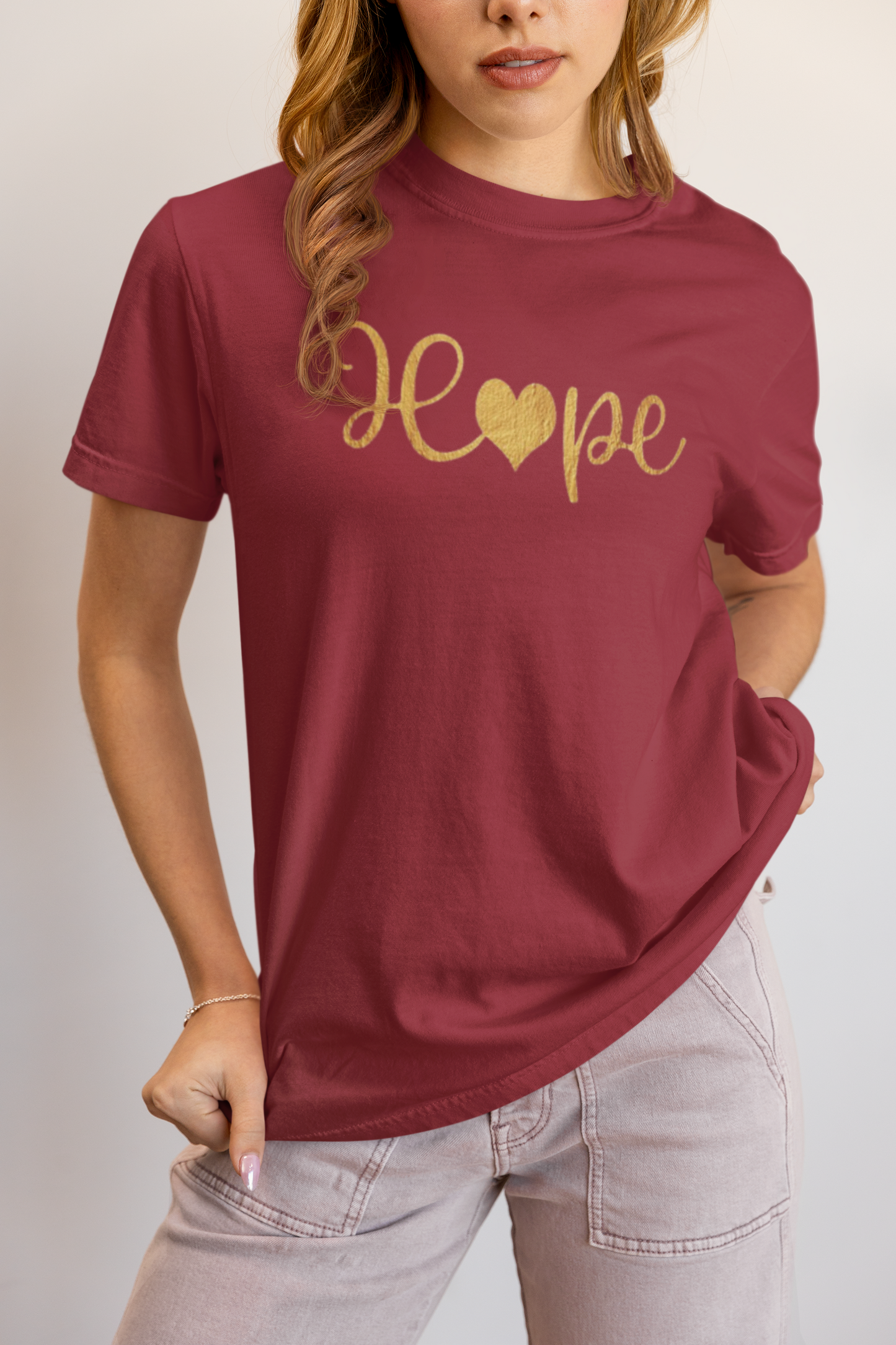 Elyx "Hope" Elegant Calligraphy Tee – Modern Minimalist Collection
