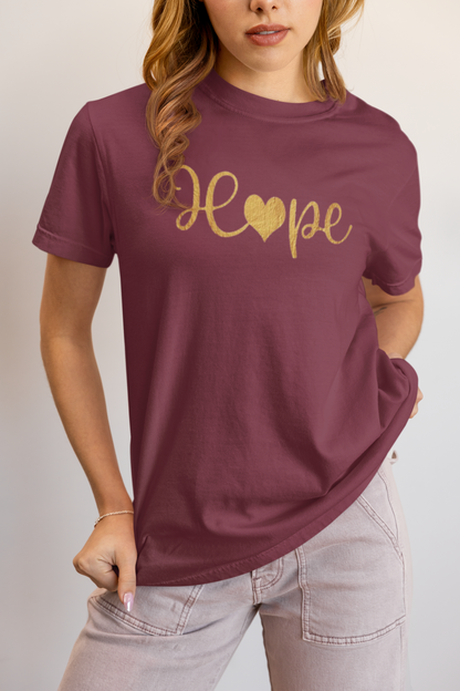 Elyx "Hope" Elegant Calligraphy Tee – Modern Minimalist Collection