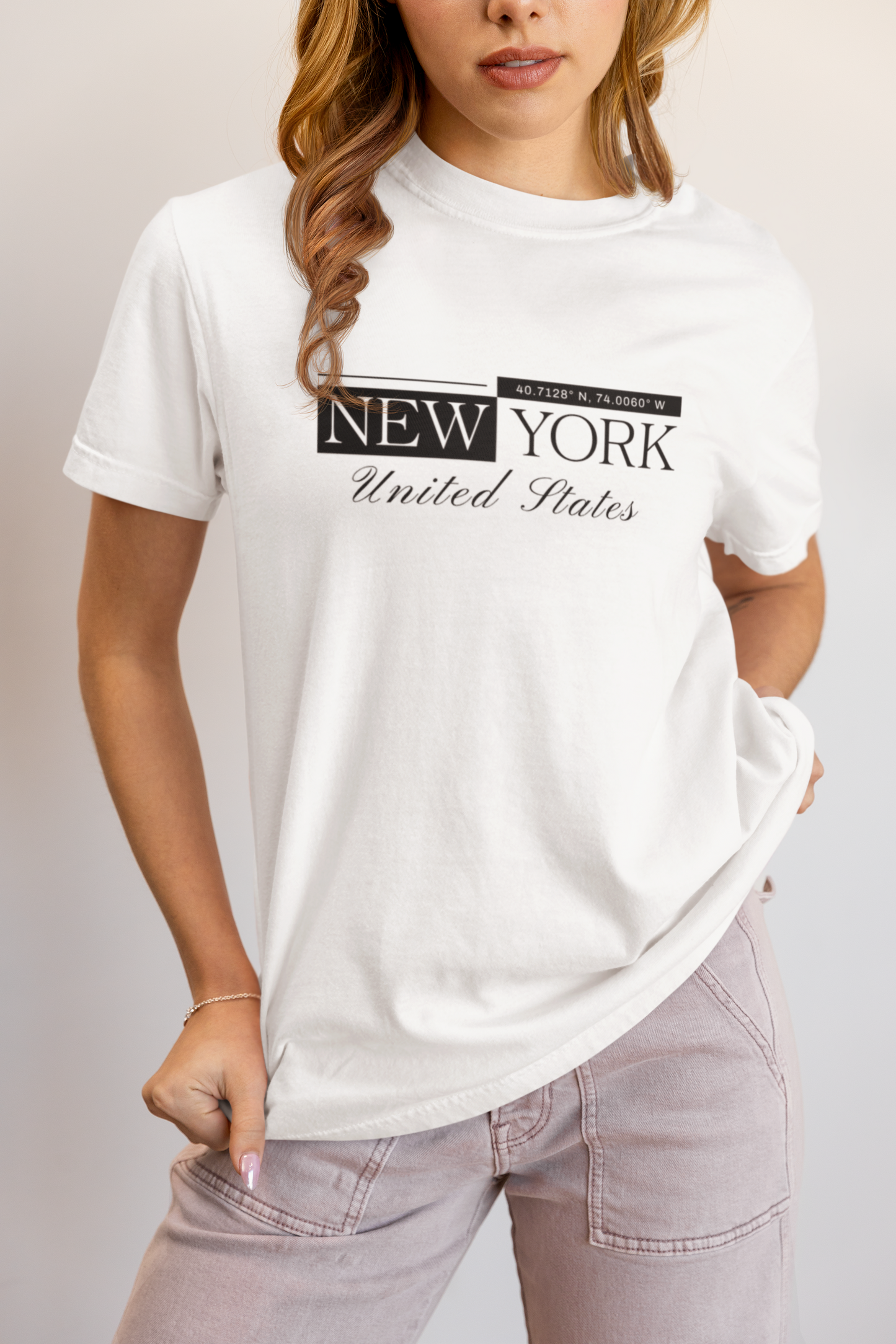Elyx New York Minimalist City Typography Woman Graphic Tee