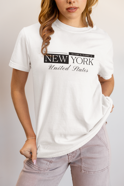 Elyx New York Minimalist City Typography Woman Graphic Tee