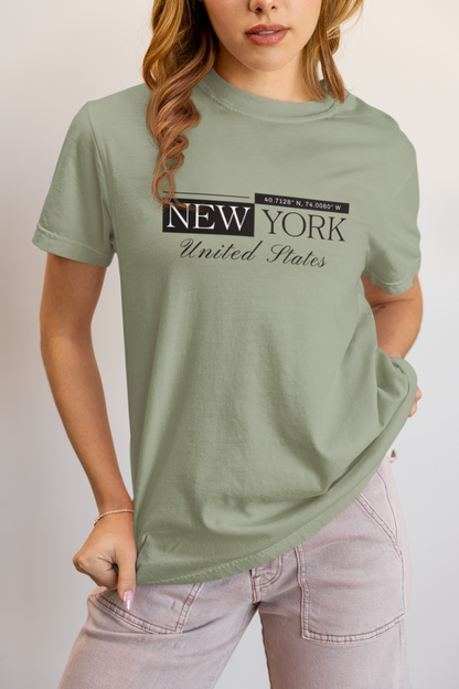Elyx New York Minimalist City Typography Woman Graphic Tee