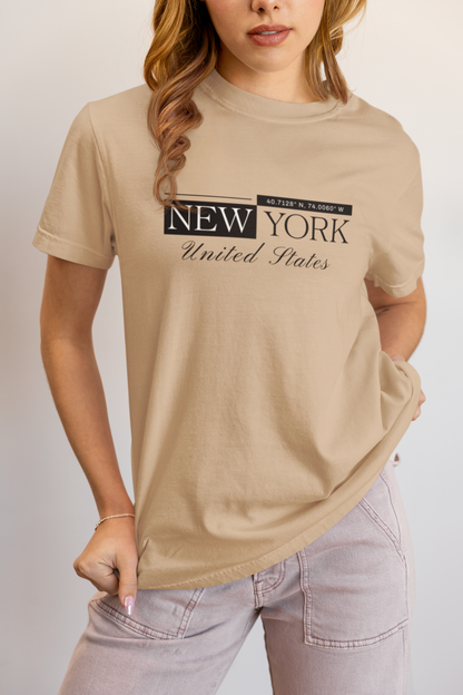 Elyx New York Minimalist City Typography Woman Graphic Tee