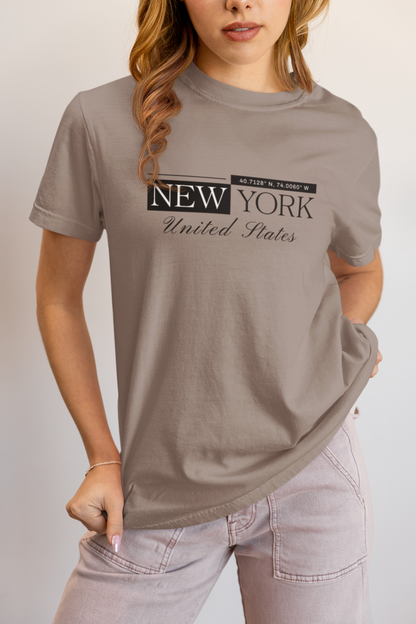 Elyx New York Minimalist City Typography Woman Graphic Tee