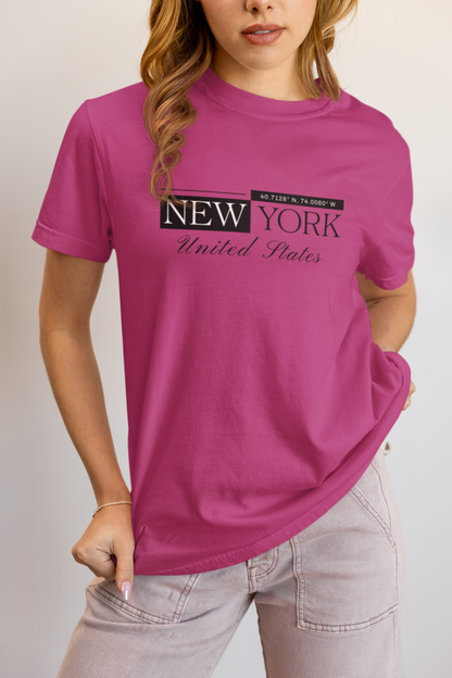 Elyx New York Minimalist City Typography Woman Graphic Tee