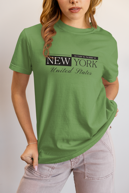 Elyx New York Minimalist City Typography Woman Graphic Tee