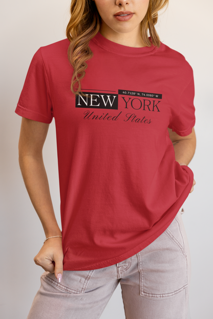Elyx New York Minimalist City Typography Woman Graphic Tee