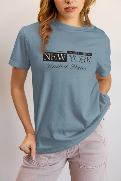 Elyx New York Minimalist City Typography Woman Graphic Tee