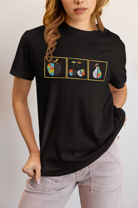 Abstract Fruit Art Women's T-Shirt - Modern Minimalist Graphic Tee