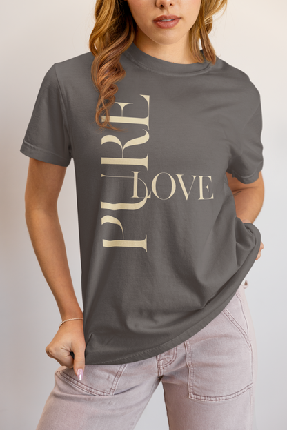 "Pure Love" Modern Typography Shirt – Premium Aesthetic Graphic Tee