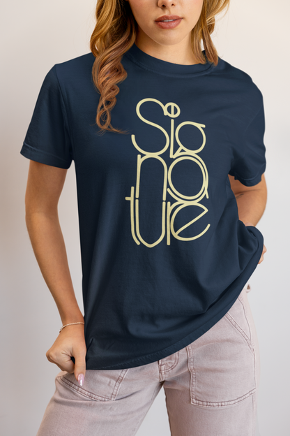 The Signature Tee - Minimalist Typographic Luxury Graphic T-Shirt