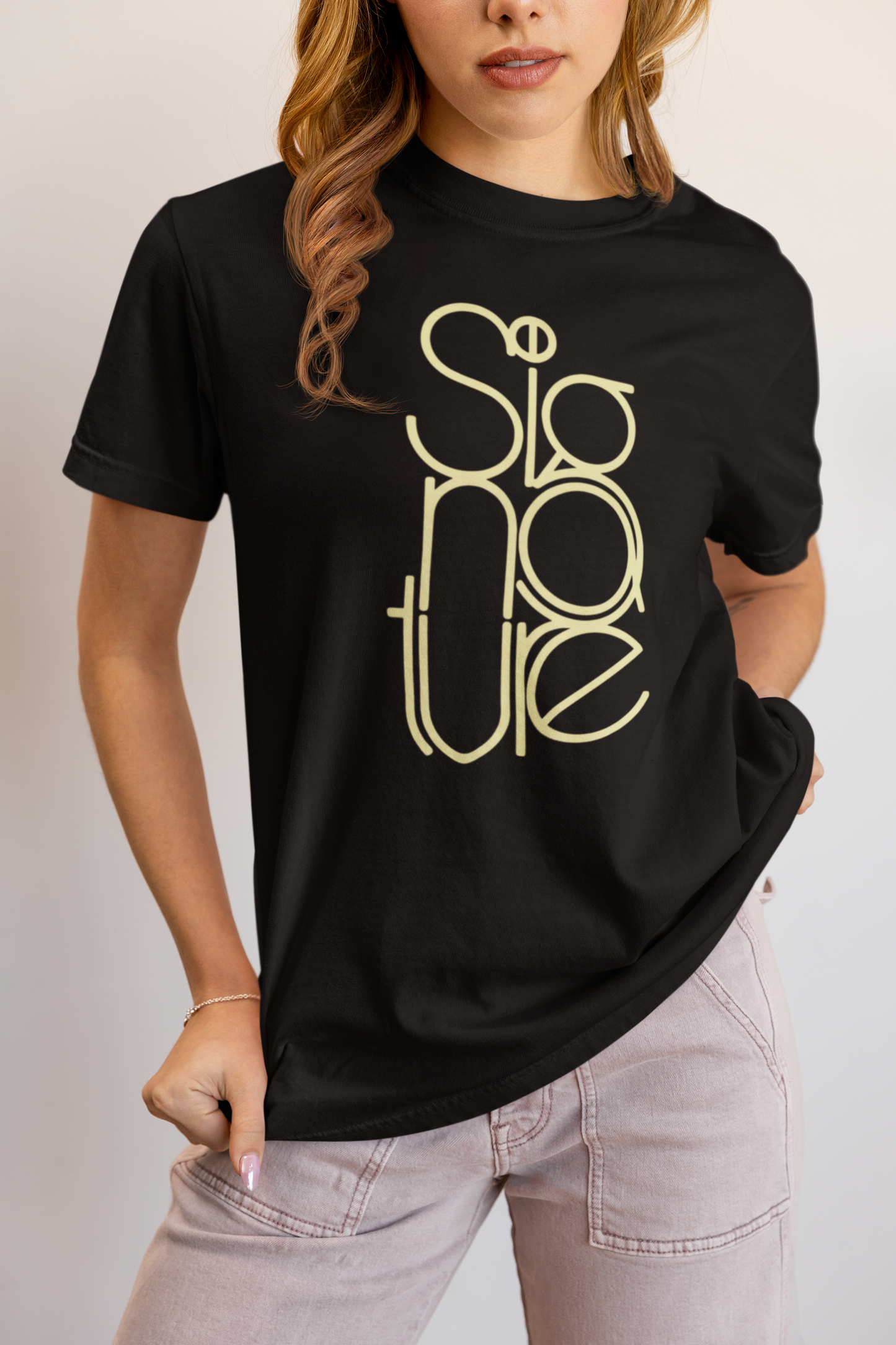 The Signature Tee - Minimalist Typographic Luxury Graphic T-Shirt