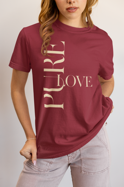 "Pure Love" Modern Typography Shirt – Premium Aesthetic Graphic Tee