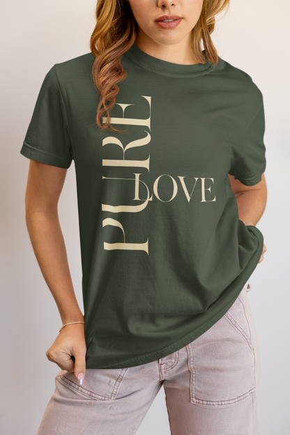 "Pure Love" Modern Typography Shirt – Premium Aesthetic Graphic Tee