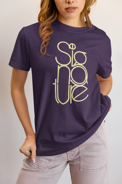 The Signature Tee - Minimalist Typographic Luxury Graphic T-Shirt