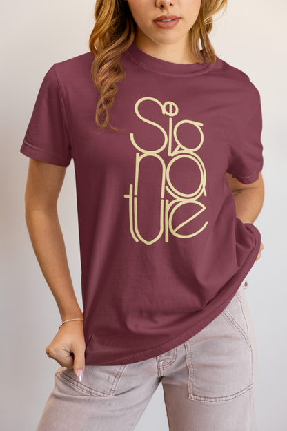The Signature Tee - Minimalist Typographic Luxury Graphic T-Shirt