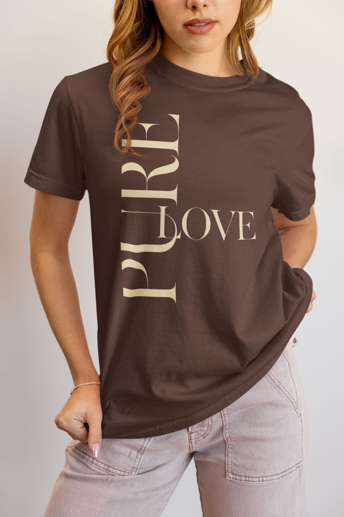 "Pure Love" Modern Typography Shirt – Premium Aesthetic Graphic Tee