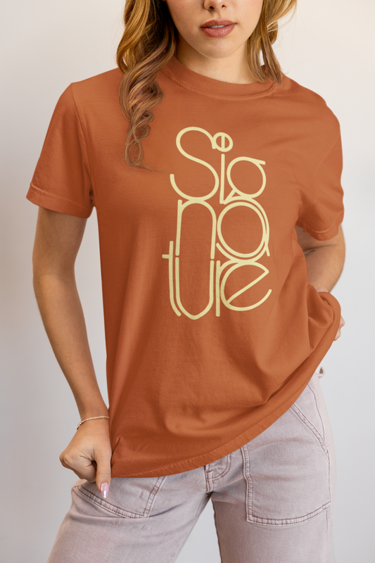 The Signature Tee - Minimalist Typographic Luxury Graphic T-Shirt