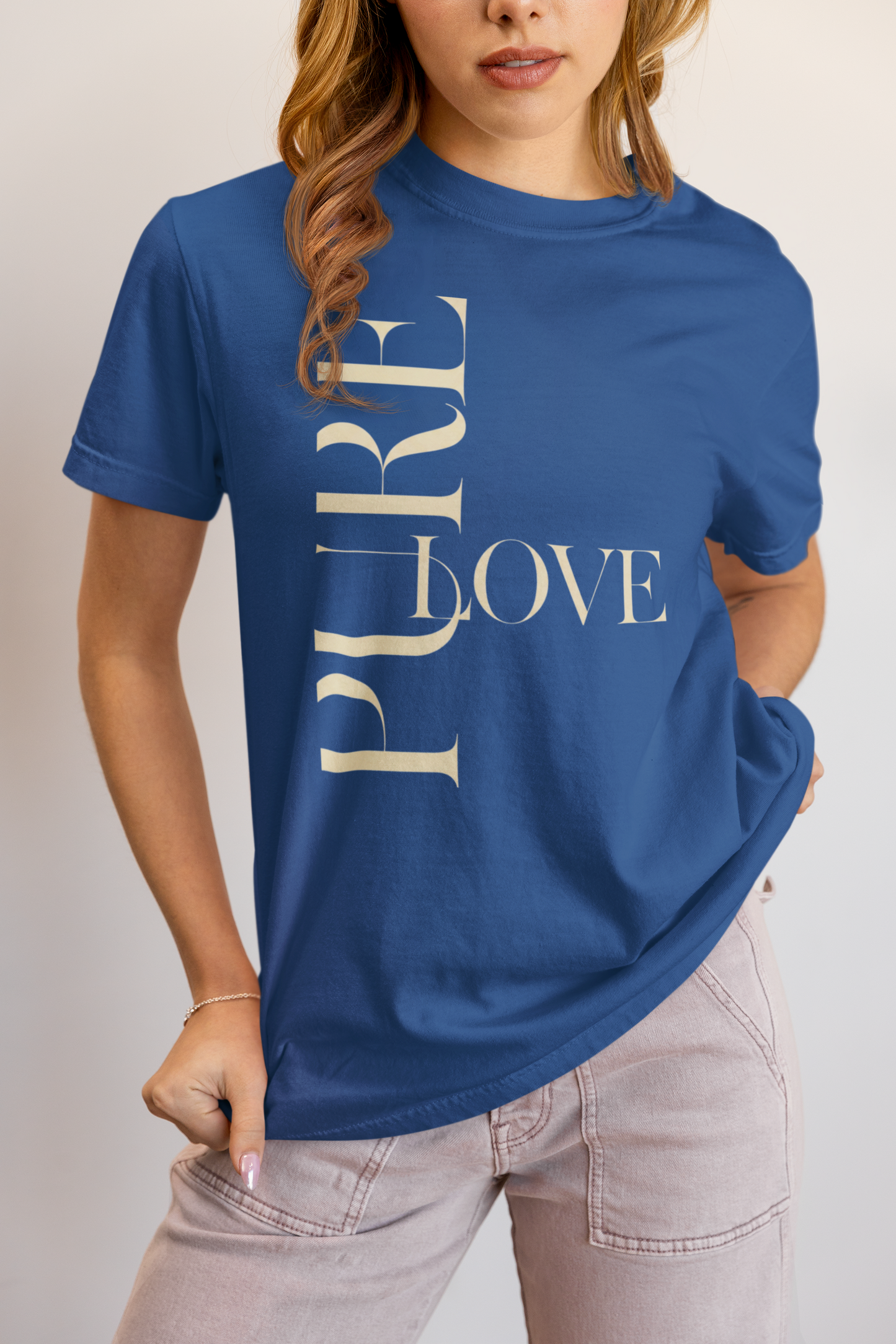 "Pure Love" Modern Typography Shirt – Premium Aesthetic Graphic Tee