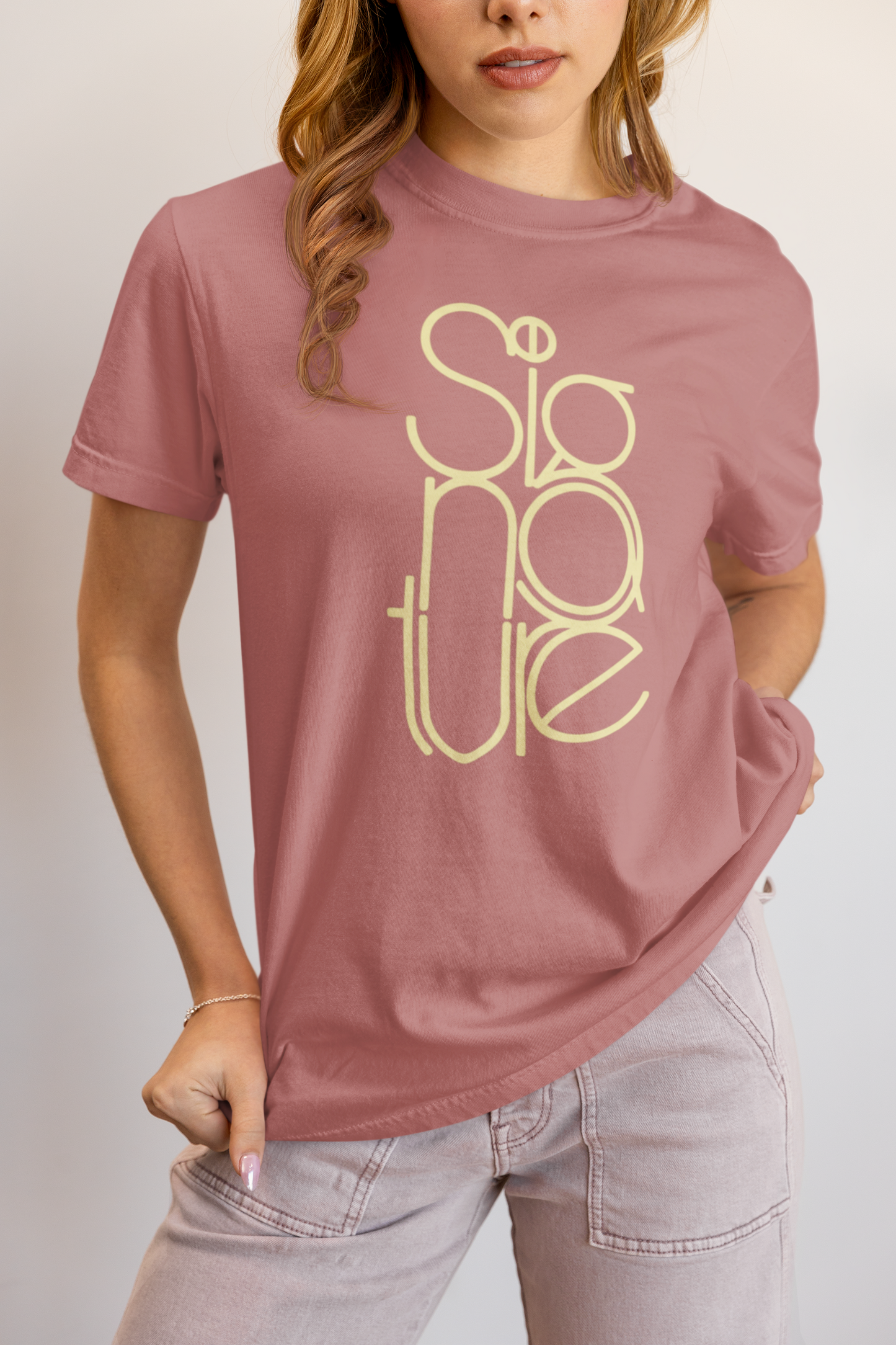 The Signature Tee - Minimalist Typographic Luxury Graphic T-Shirt