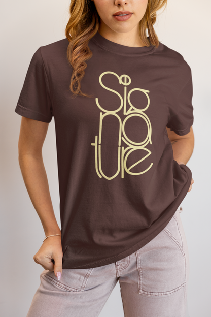 The Signature Tee - Minimalist Typographic Luxury Graphic T-Shirt